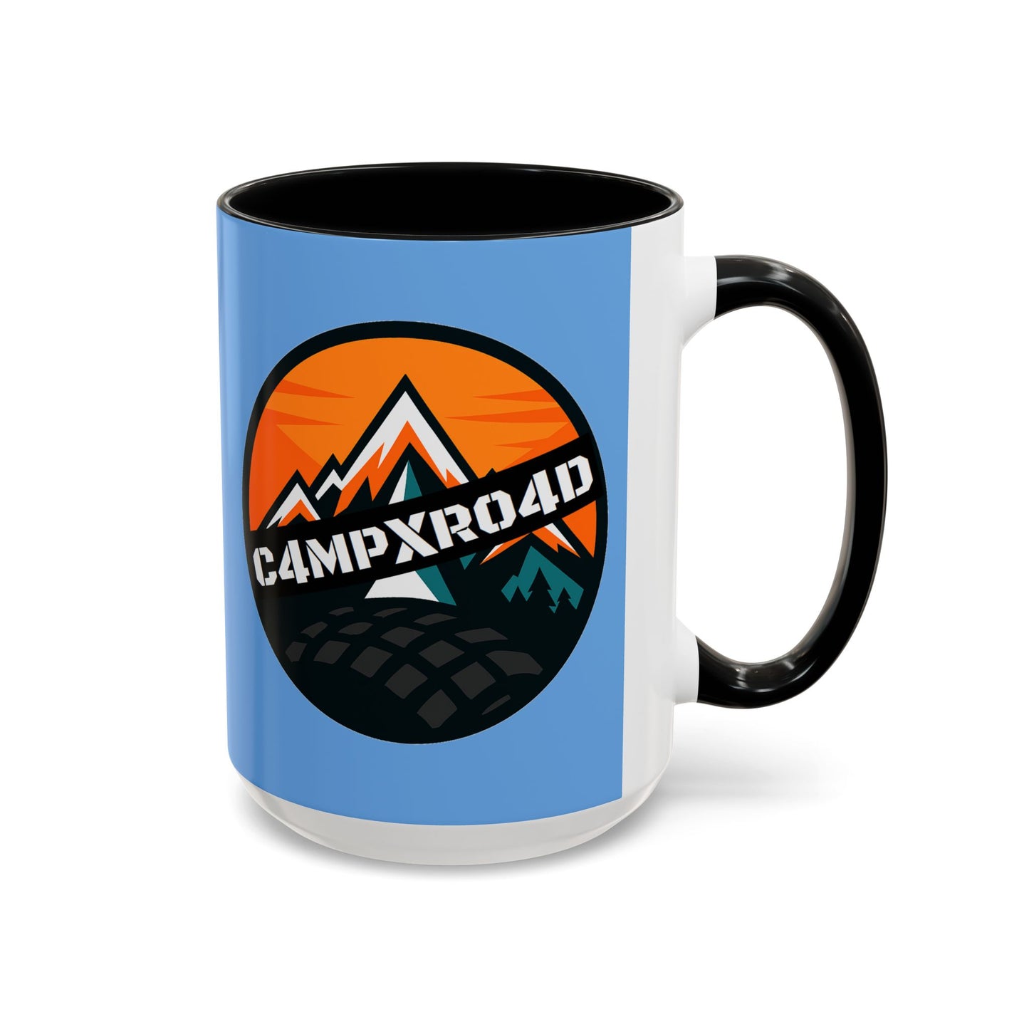 C4MPXRO4D Rounded Shield Camper Badge Mug | Accent Coffee Mug 11oz 15oz