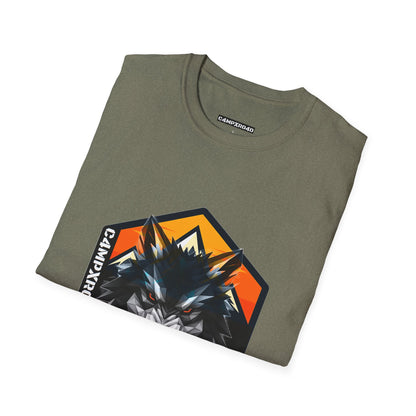 C4MPXRO4D Wolf Shield Camper Badge Soft Tee | Graphic T-Shirt