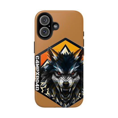 C4MPXRO4D Wolf Shield Camper Badge Phone Case | Tough Phone Case