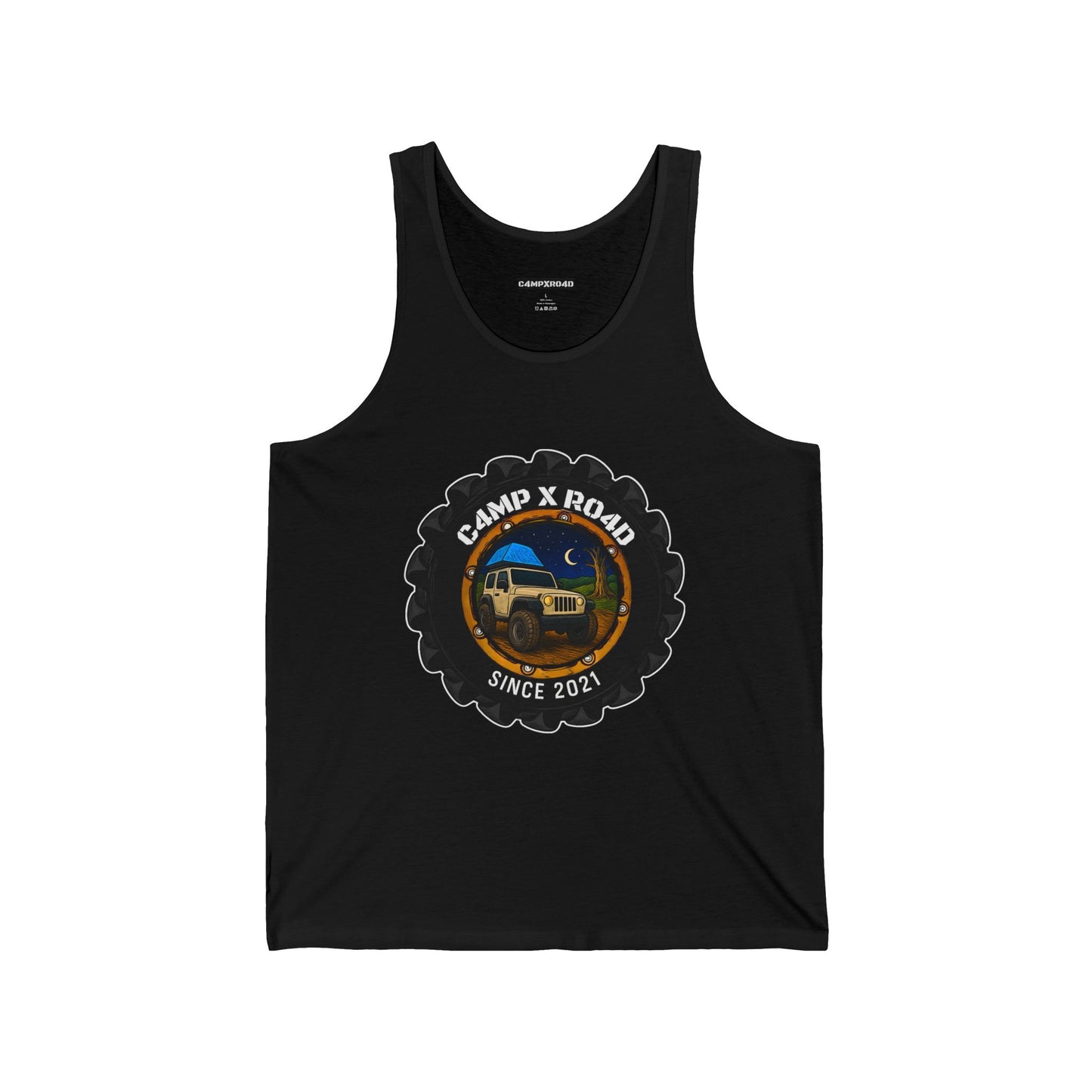 C4MPXRO4D Camper Badge Tank Top | Gaming Techwear Hacker Style