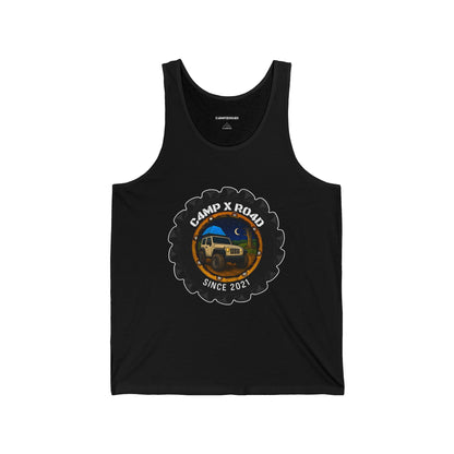 C4MPXRO4D Camper Badge Tank Top | Gaming Techwear Hacker Style