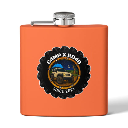 C4MPXRO4D Camper Badge Flask