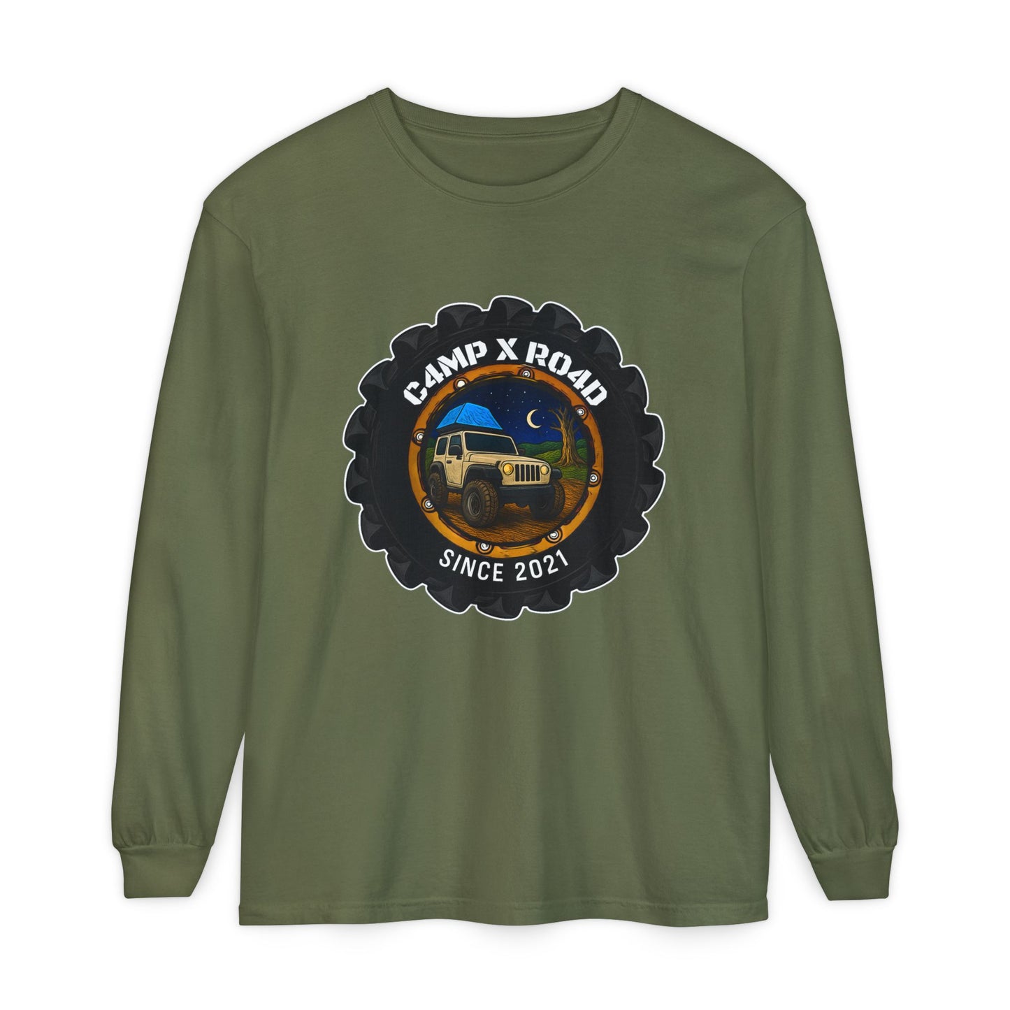 C4MPXRO4D Camper Badge T-Shirt | Long Sleeve