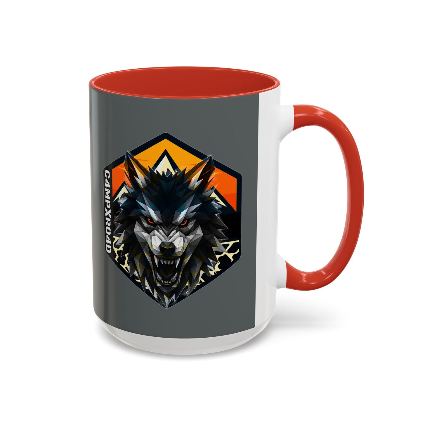 C4MPXRO4D Wolf Shield Camper Badge Mug | Accent Coffee Mug 11oz 15oz