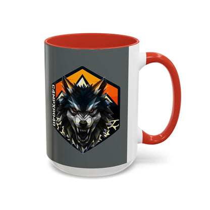 C4MPXRO4D Wolf Shield Camper Badge Mug | Accent Coffee Mug 11oz 15oz