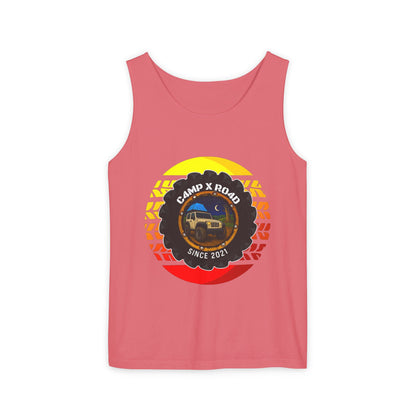 C4MPXRO4D Summer Camper Badge Tank Top | Graphic camping text tee