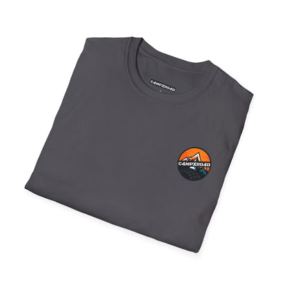 C4MPXRO4D Tiny Rounded Shield Camper Badge Soft Tee | Graphic T-Shirt
