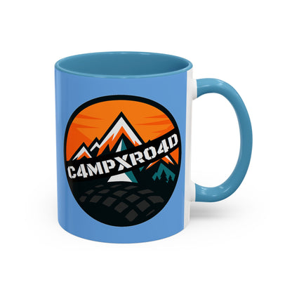 C4MPXRO4D Rounded Shield Camper Badge Mug | Accent Coffee Mug 11oz 15oz