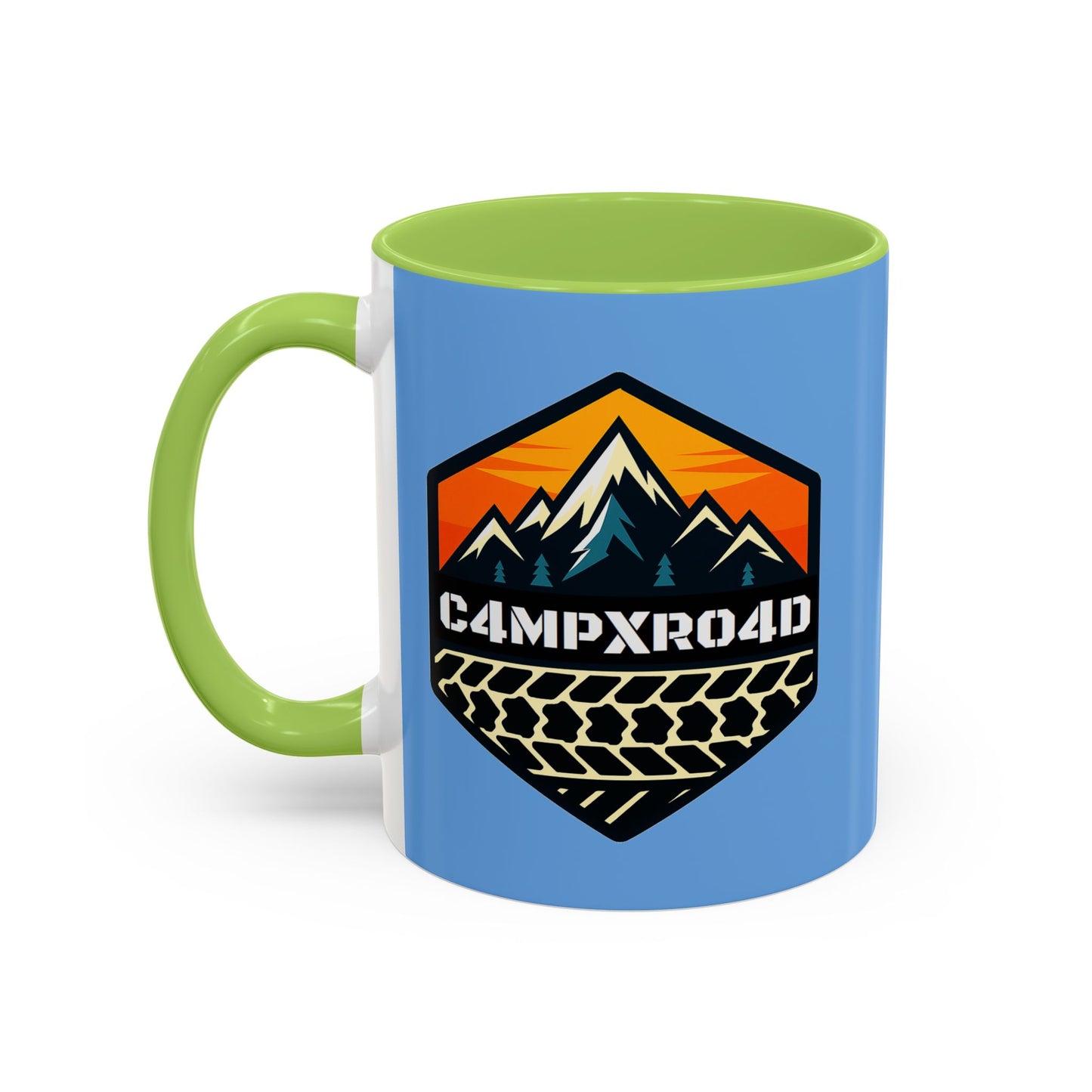 C4MPXRO4D Hexa Shield Camper Badge Mug | Accent Coffee Mug 11oz 15oz
