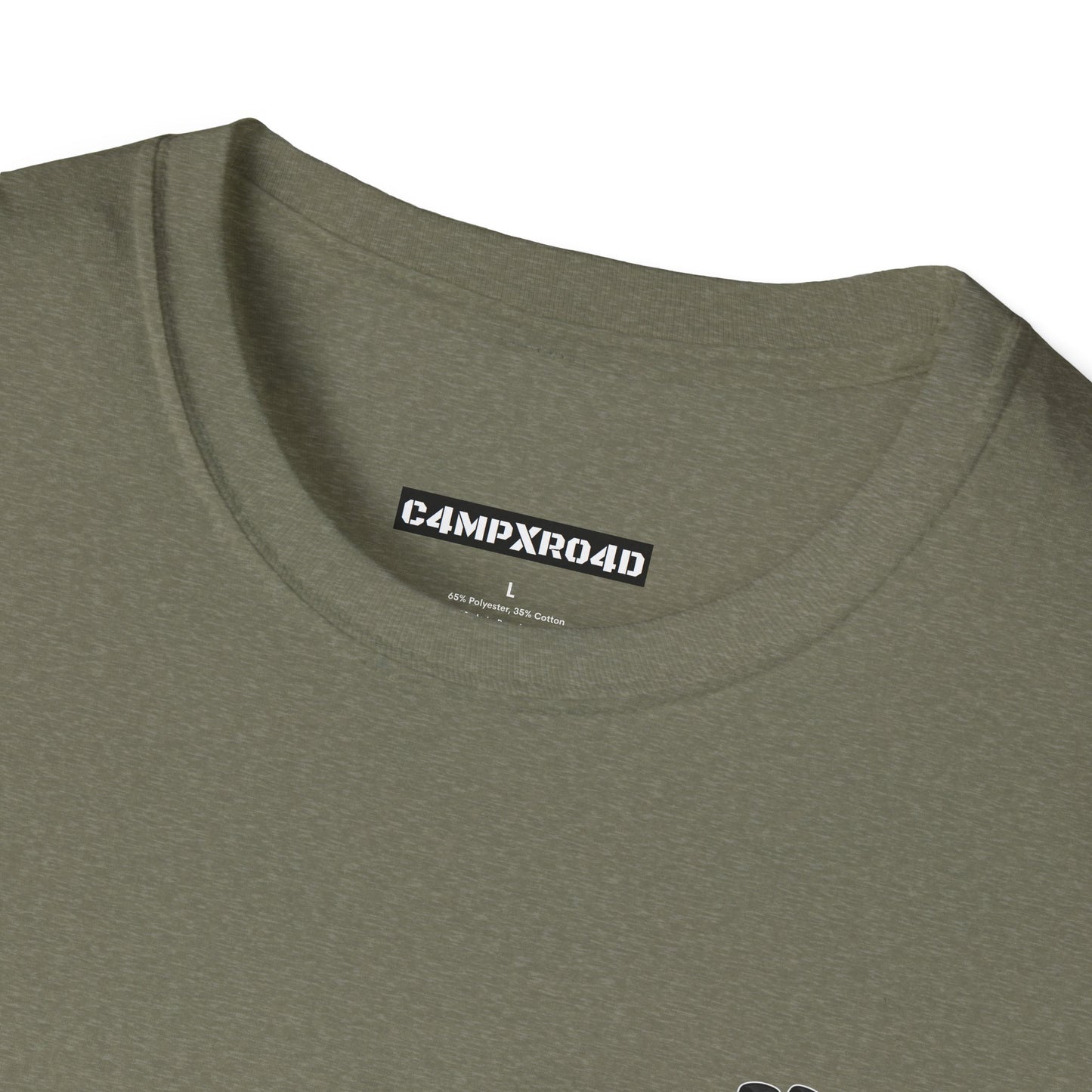 C4MPXRO4D Tiny Camper Badge Soft Tee | Graphic T-Shirt