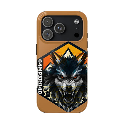 C4MPXRO4D Wolf Shield Camper Badge Phone Case | Tough Phone Case
