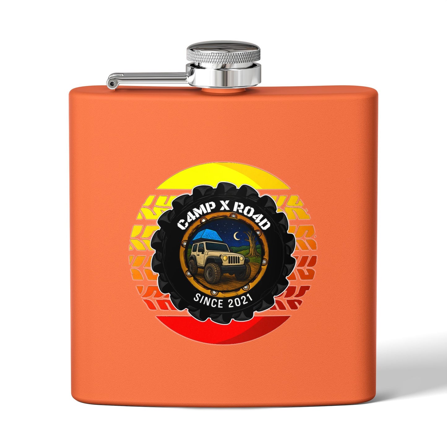 C4MPXRO4D Summer Camper Badge Flask