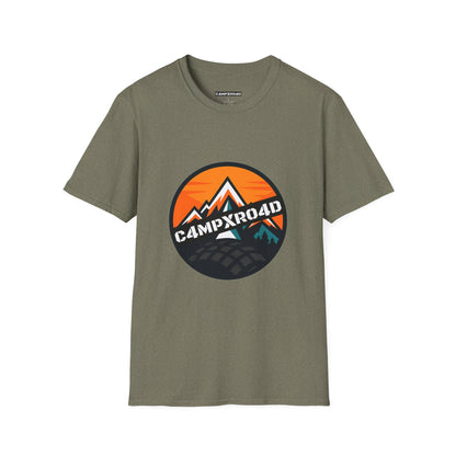 C4MPXRO4D Rounded Shield Camper Badge Soft Tee | Graphic T-Shirt