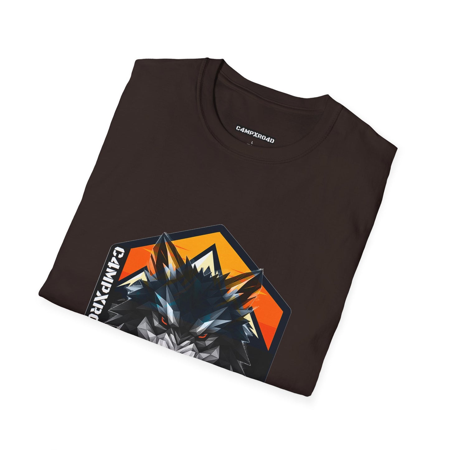C4MPXRO4D Wolf Shield Camper Badge Soft Tee | Graphic T-Shirt