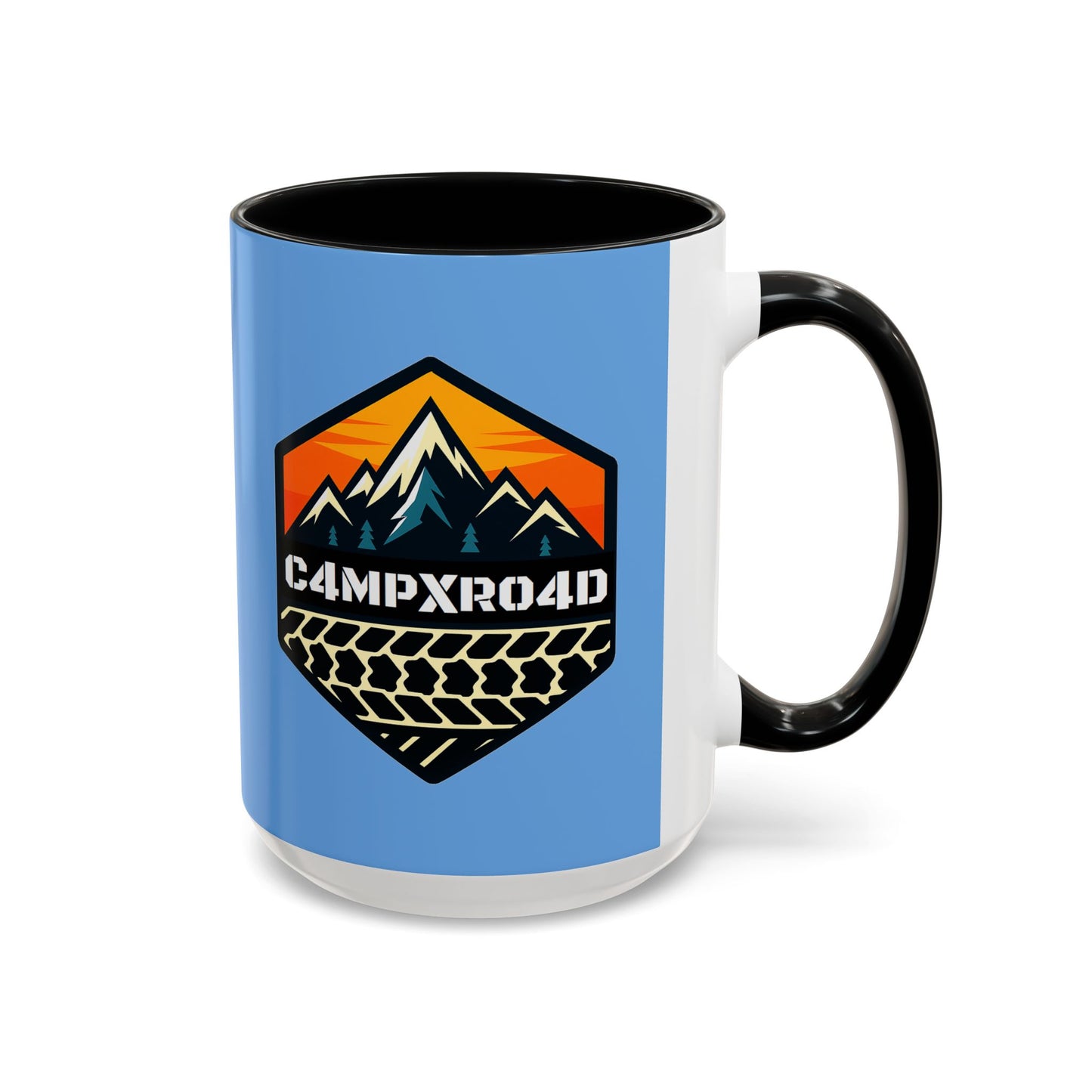 C4MPXRO4D Hexa Shield Camper Badge Mug | Accent Coffee Mug 11oz 15oz