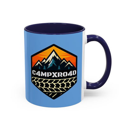 C4MPXRO4D Hexa Shield Camper Badge Mug | Accent Coffee Mug 11oz 15oz