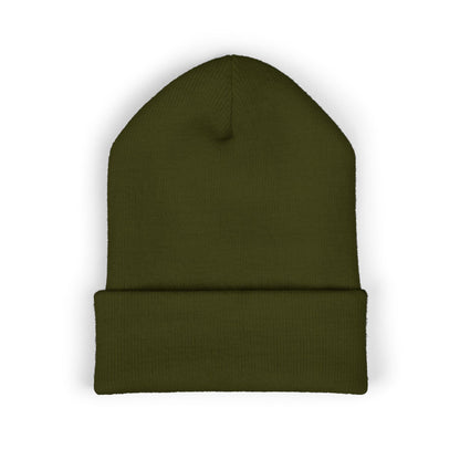 C4MPXRO4D Rounded Shield Camper Badge Embroidered Beanie | Cuffed Knit Hat
