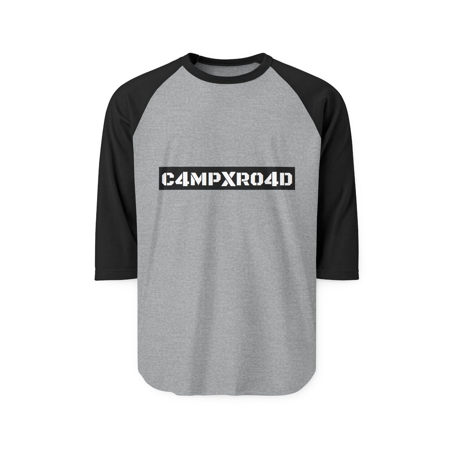 C4MPXR04D Text Block Raglan Shirt | Gaming Code Baseball Tee
