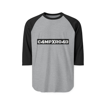 C4MPXR04D Text Block Raglan Shirt | Gaming Code Baseball Tee