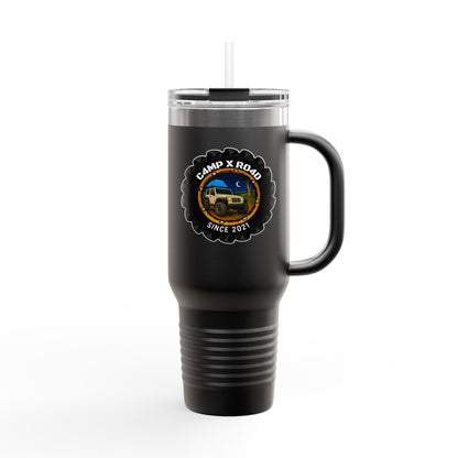 C4MPXRO4D Camper Badge 40oz Travel Mug | Insulated Tumbler with Straw