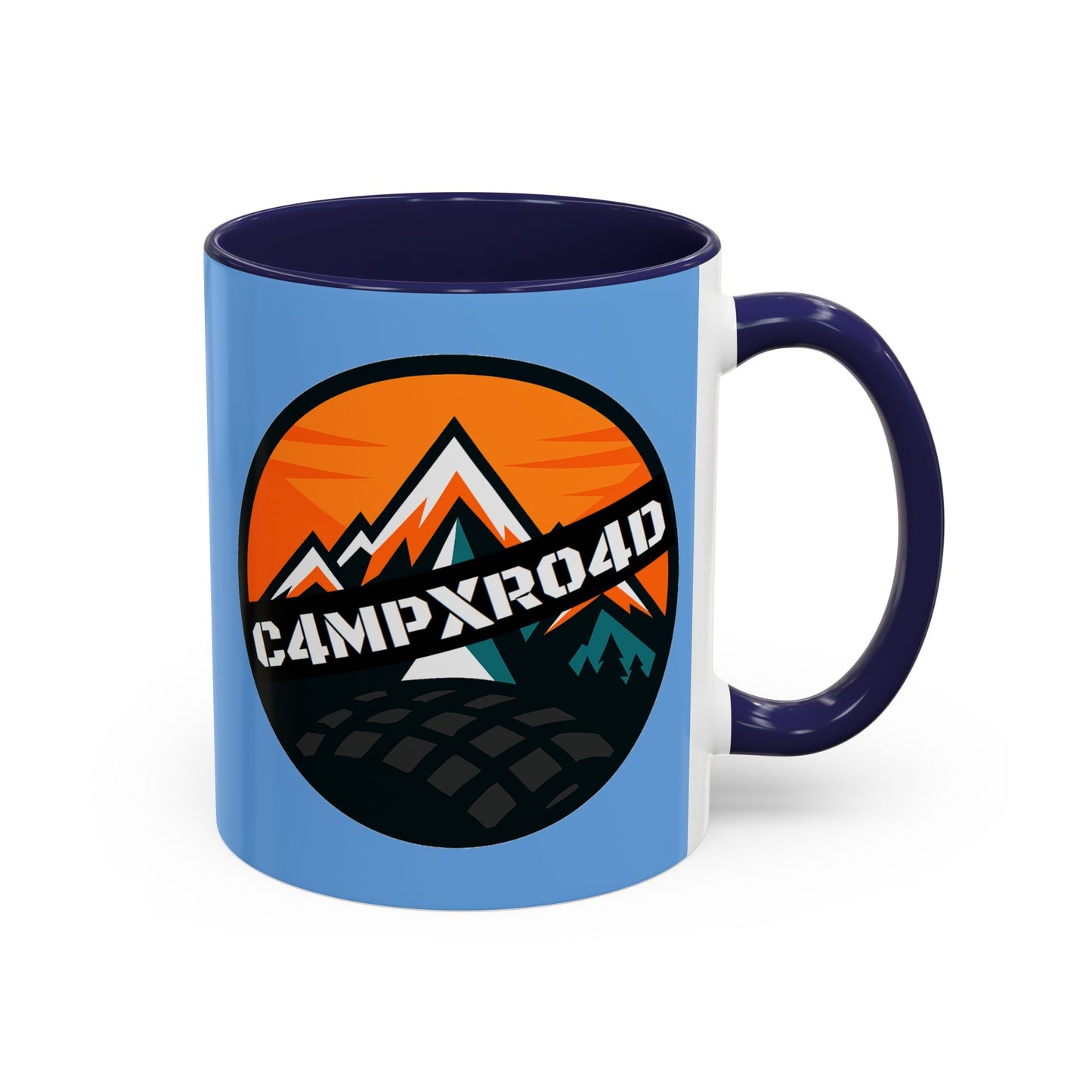 C4MPXRO4D Rounded Shield Camper Badge Mug | Accent Coffee Mug 11oz 15oz