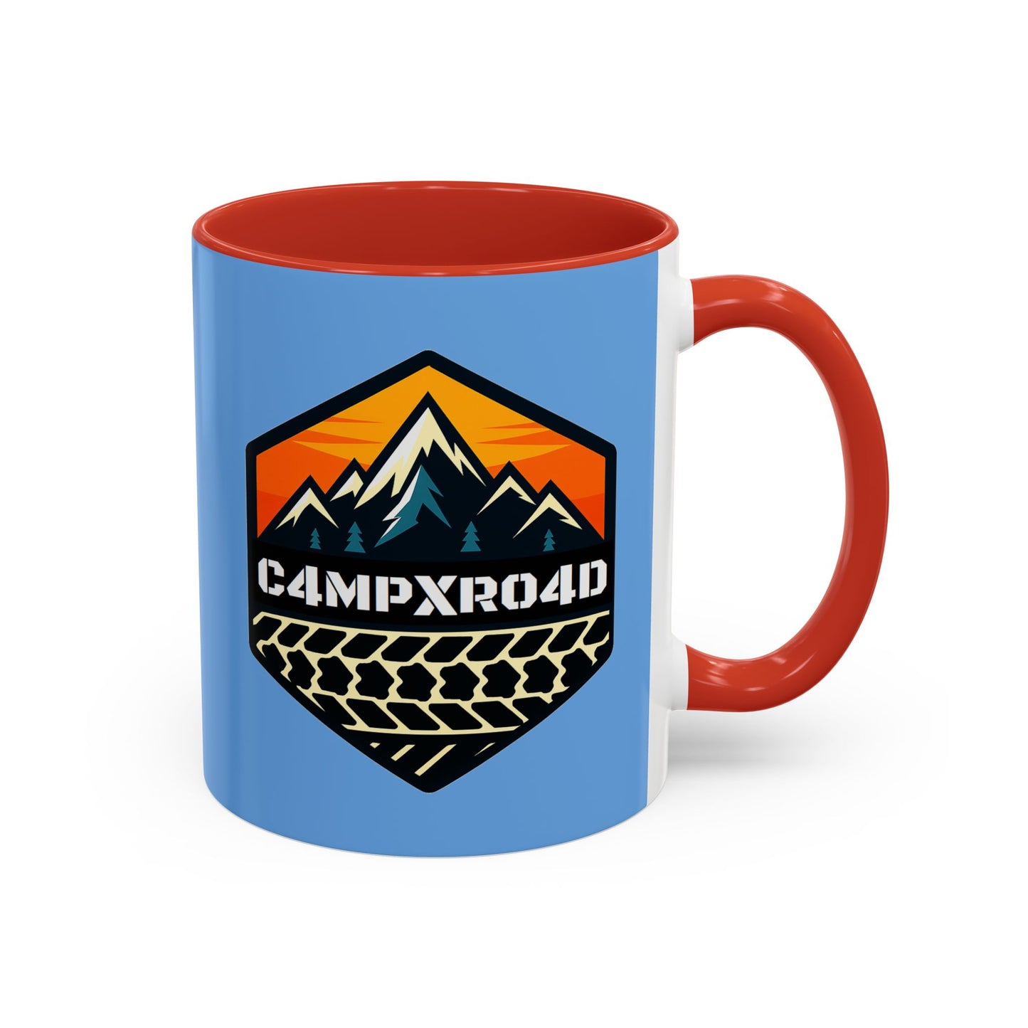 C4MPXRO4D Hexa Shield Camper Badge Mug | Accent Coffee Mug 11oz 15oz