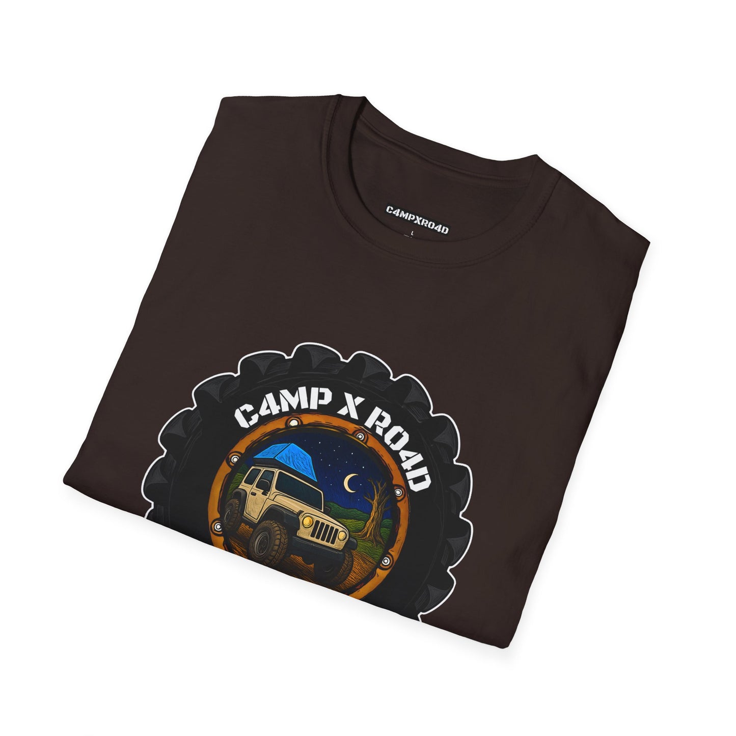 C4MPXRO4D Camper Badge Soft Tee | Graphic T-Shirt