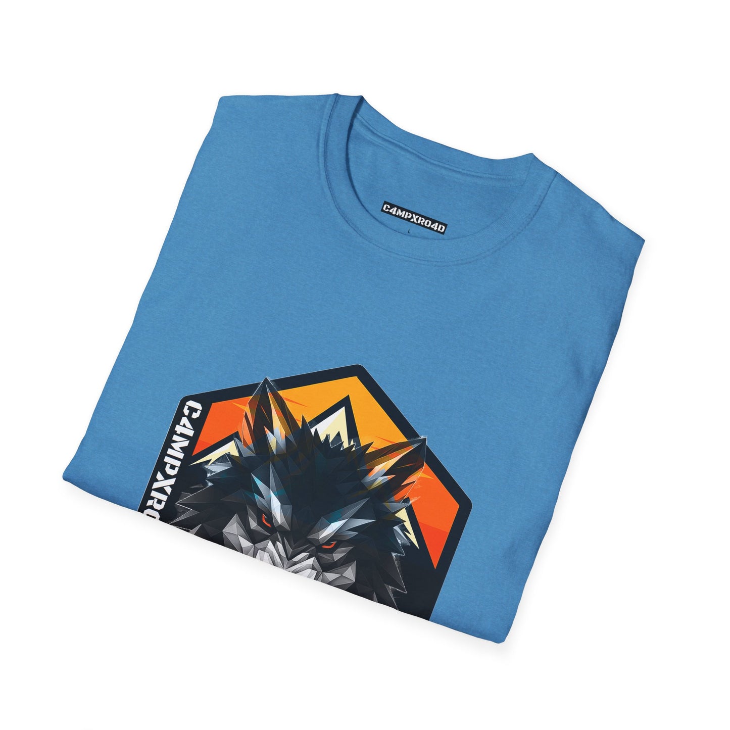 C4MPXRO4D Wolf Shield Camper Badge Soft Tee | Graphic T-Shirt