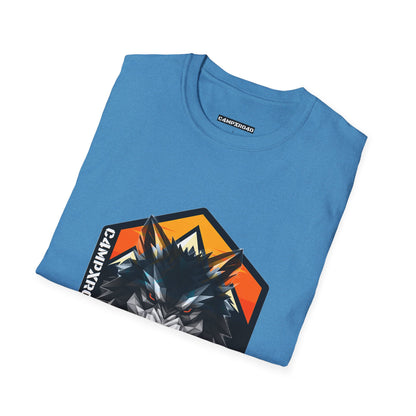 C4MPXRO4D Wolf Shield Camper Badge Soft Tee | Graphic T-Shirt