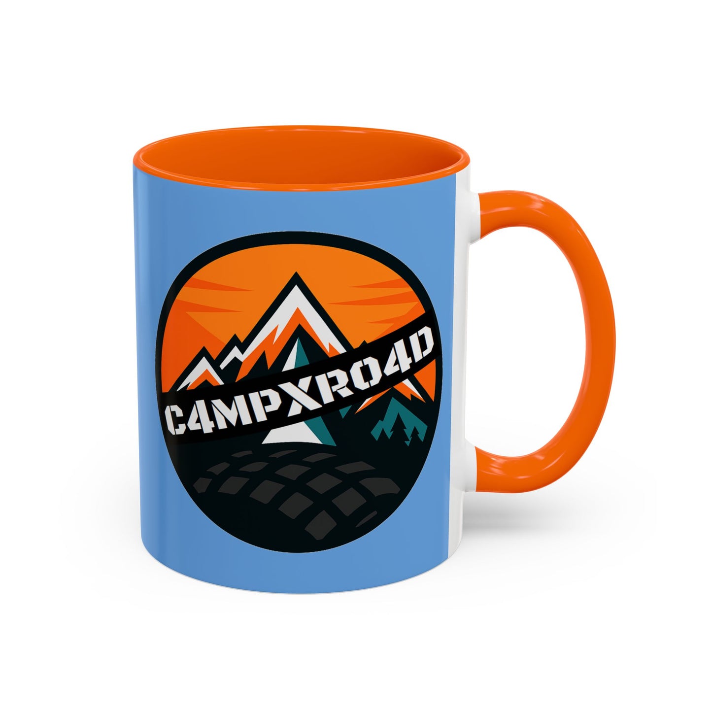C4MPXRO4D Rounded Shield Camper Badge Mug | Accent Coffee Mug 11oz 15oz
