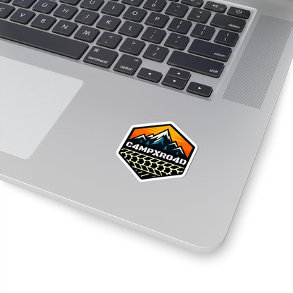 C4MPXRO4D Hexa Shield Camper Badge Sticker | Die-Cut Vinyl Laptop Decal