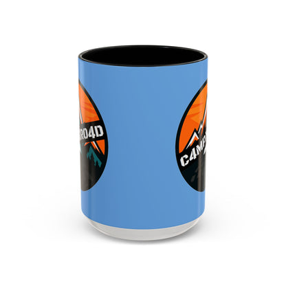 C4MPXRO4D Rounded Shield Camper Badge Mug | Accent Coffee Mug 11oz 15oz