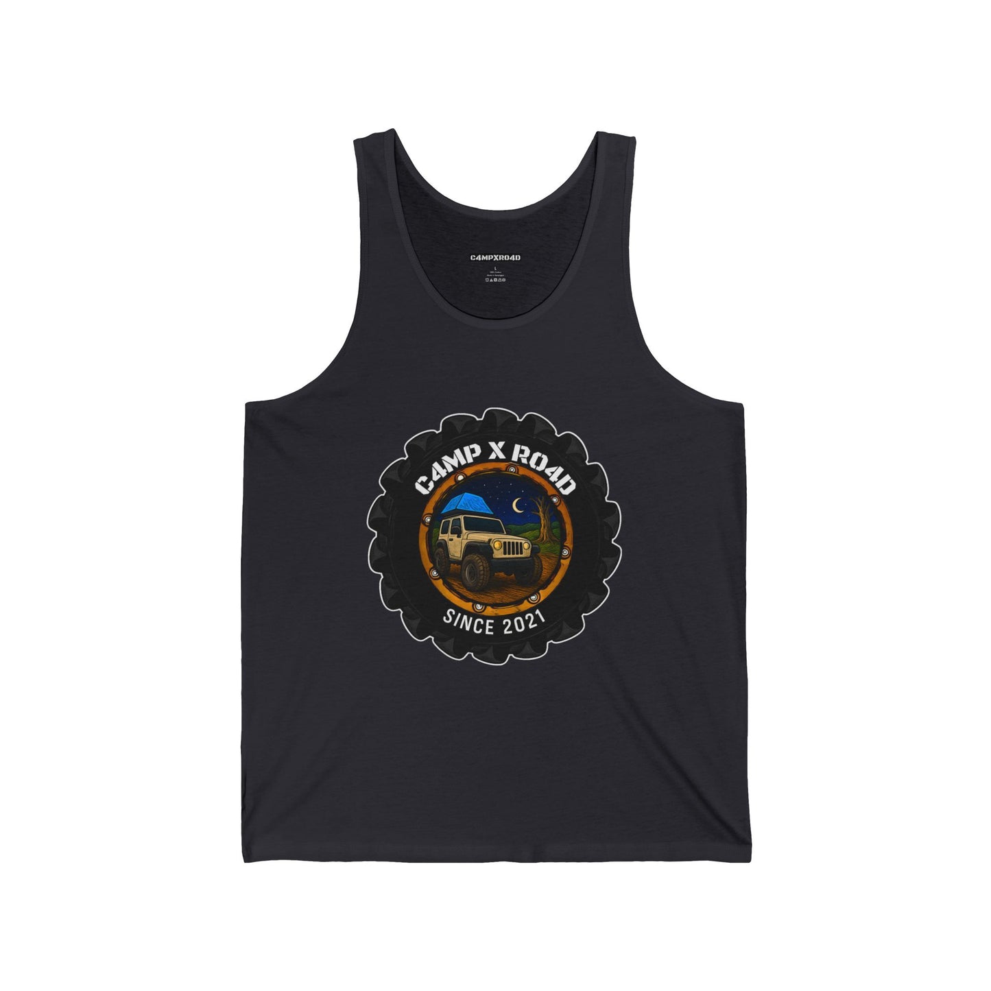 C4MPXRO4D Camper Badge Tank Top | Gaming Techwear Hacker Style