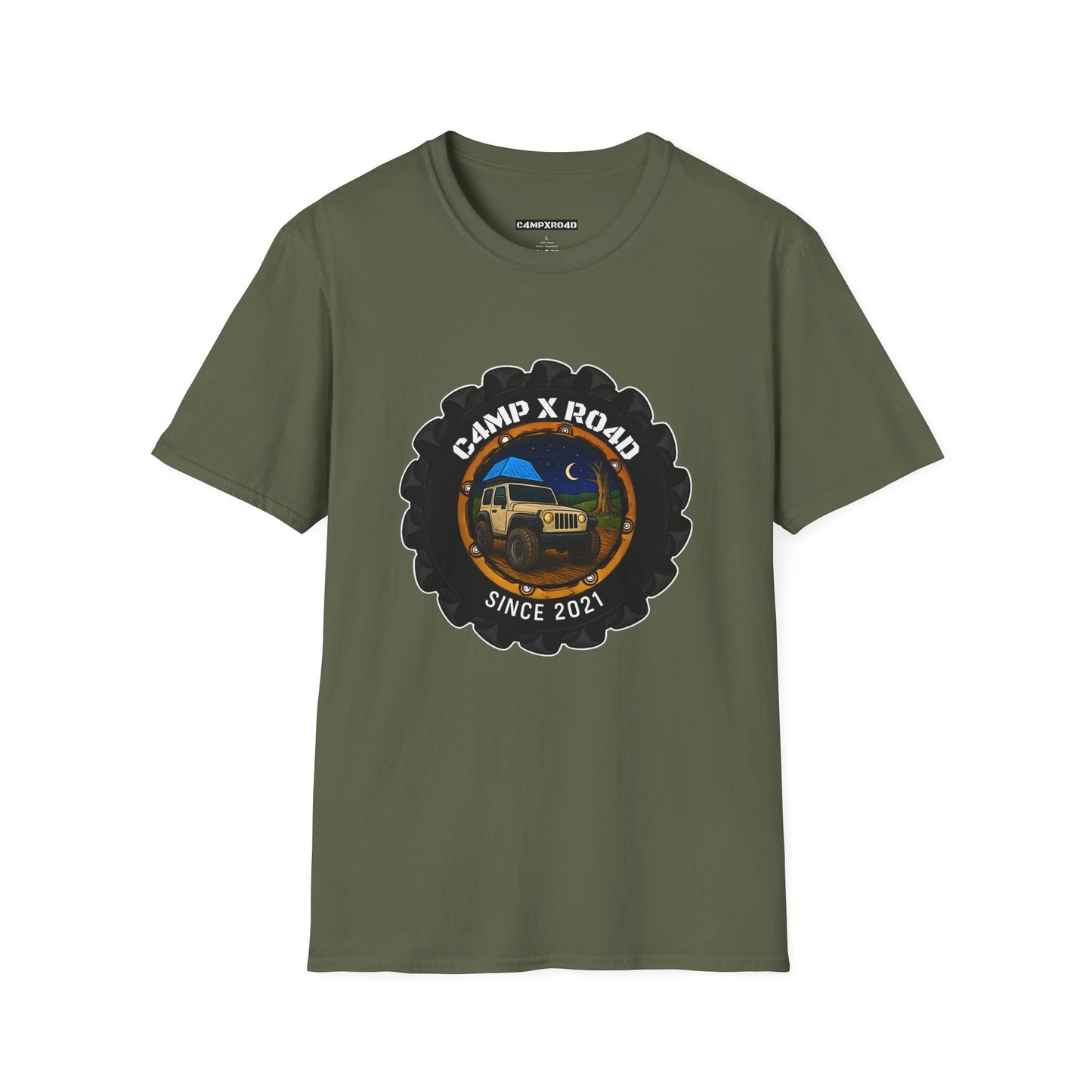 C4MPXRO4D Camper Badge Soft Tee | Graphic T-Shirt
