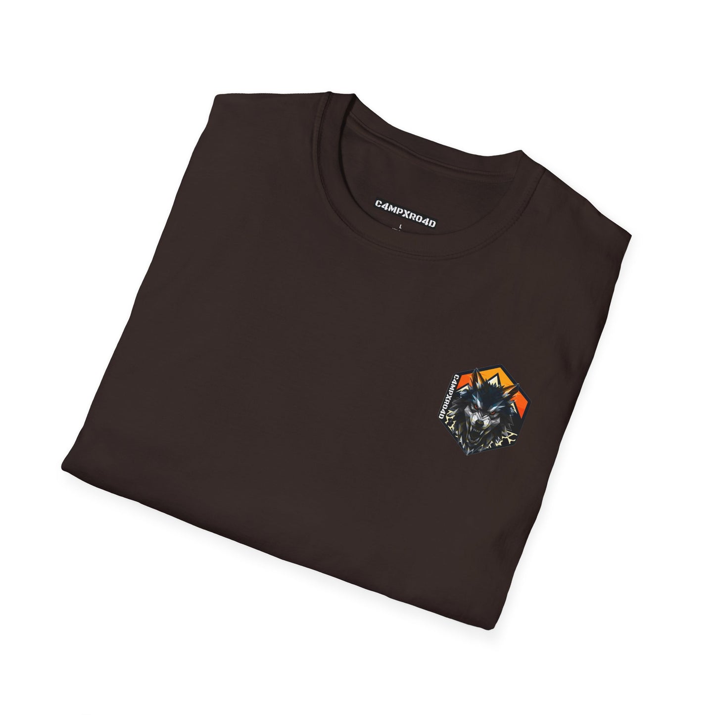 C4MPXRO4D Tiny Wolf Shield Camper Badge Soft Tee | Graphic T-Shirt