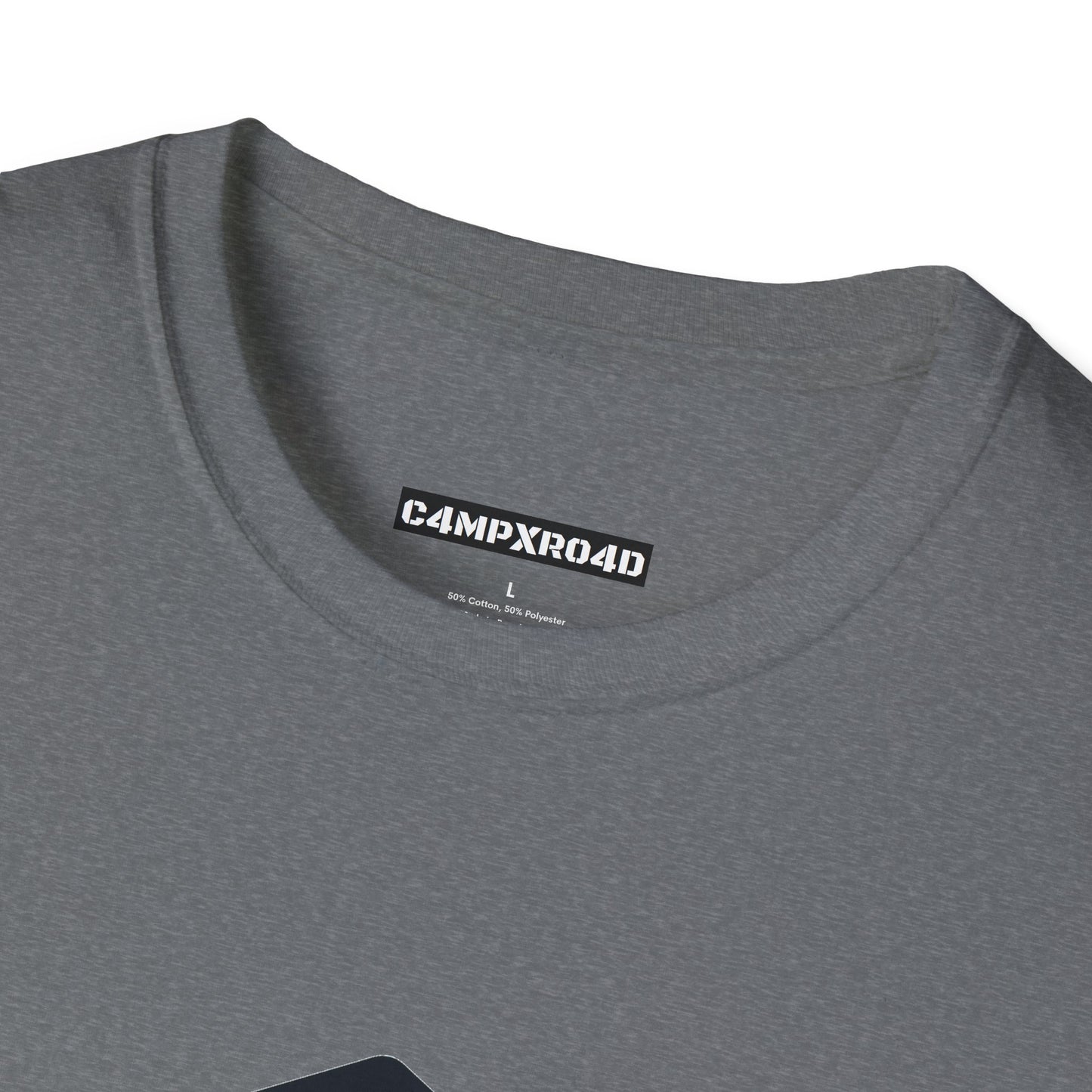 C4MPXRO4D Wolf Shield Camper Badge Soft Tee | Graphic T-Shirt