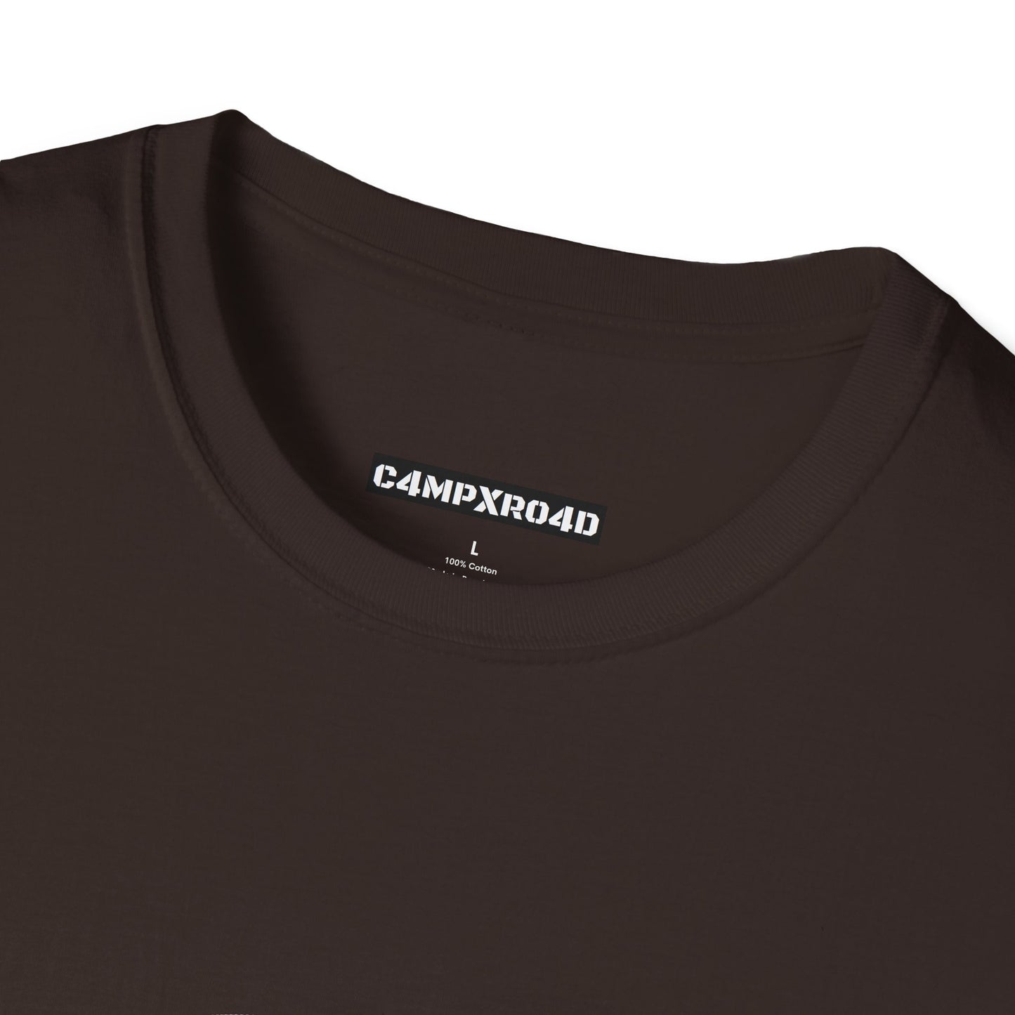 C4MPXRO4D Rounded Shield Camper Badge Soft Tee | Graphic T-Shirt