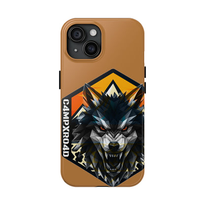 C4MPXRO4D Wolf Shield Camper Badge Phone Case | Tough Phone Case