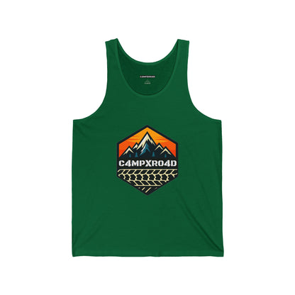 C4MPXRO4D Hexa Shield Camper Badge Tank Top | Gaming Techwear Hacker Style