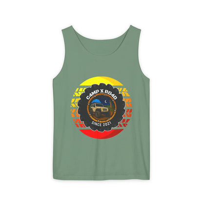 C4MPXRO4D Summer Camper Badge Tank Top | Graphic camping text tee