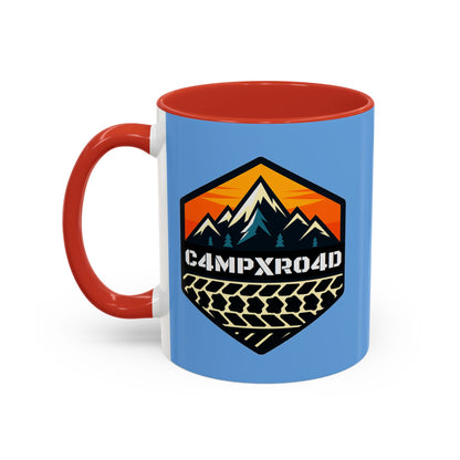 C4MPXRO4D Hexa Shield Camper Badge Mug | Accent Coffee Mug 11oz 15oz