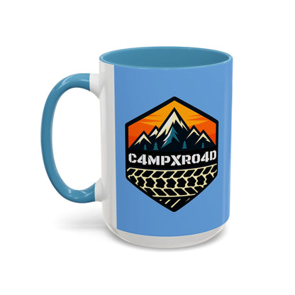 C4MPXRO4D Hexa Shield Camper Badge Mug | Accent Coffee Mug 11oz 15oz