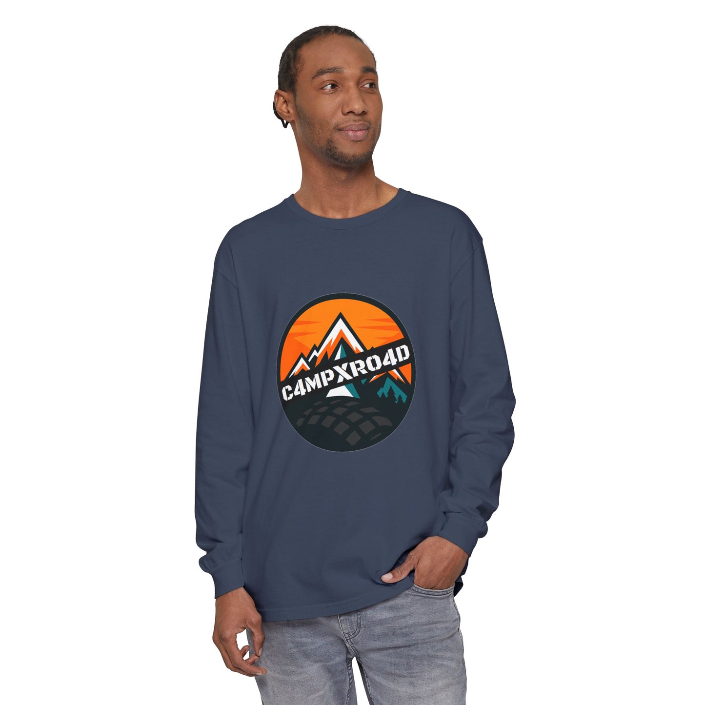 C4MPXRO4D Rounded Shield Camper Badge T-Shirt | Long Sleeve