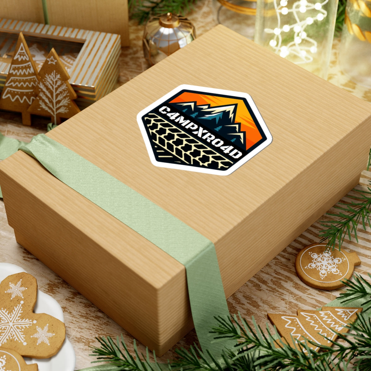 C4MPXRO4D Hexa Shield Camper Badge Sticker | Die-Cut Vinyl Laptop Decal