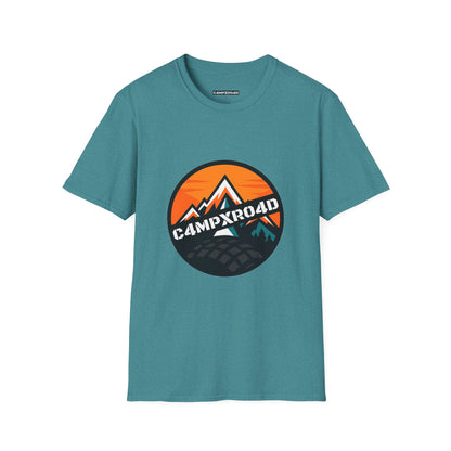 C4MPXRO4D Rounded Shield Camper Badge Soft Tee | Graphic T-Shirt