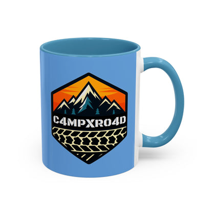 C4MPXRO4D Hexa Shield Camper Badge Mug | Accent Coffee Mug 11oz 15oz