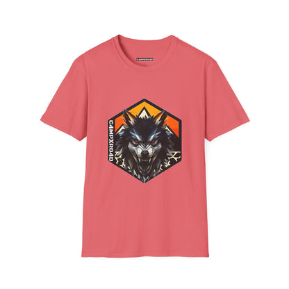 C4MPXRO4D Wolf Shield Camper Badge Soft Tee | Graphic T-Shirt