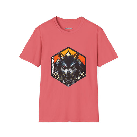 C4MPXRO4D Wolf Shield Camper Badge Soft Tee | Graphic T-Shirt