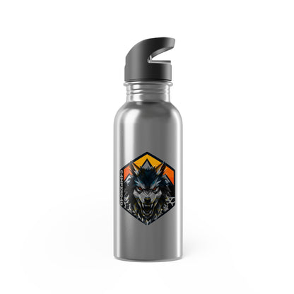 C4MPXRO4D Wolf Shield Camper Badge Stainless Steel Water Bottle with Straw, 20oz