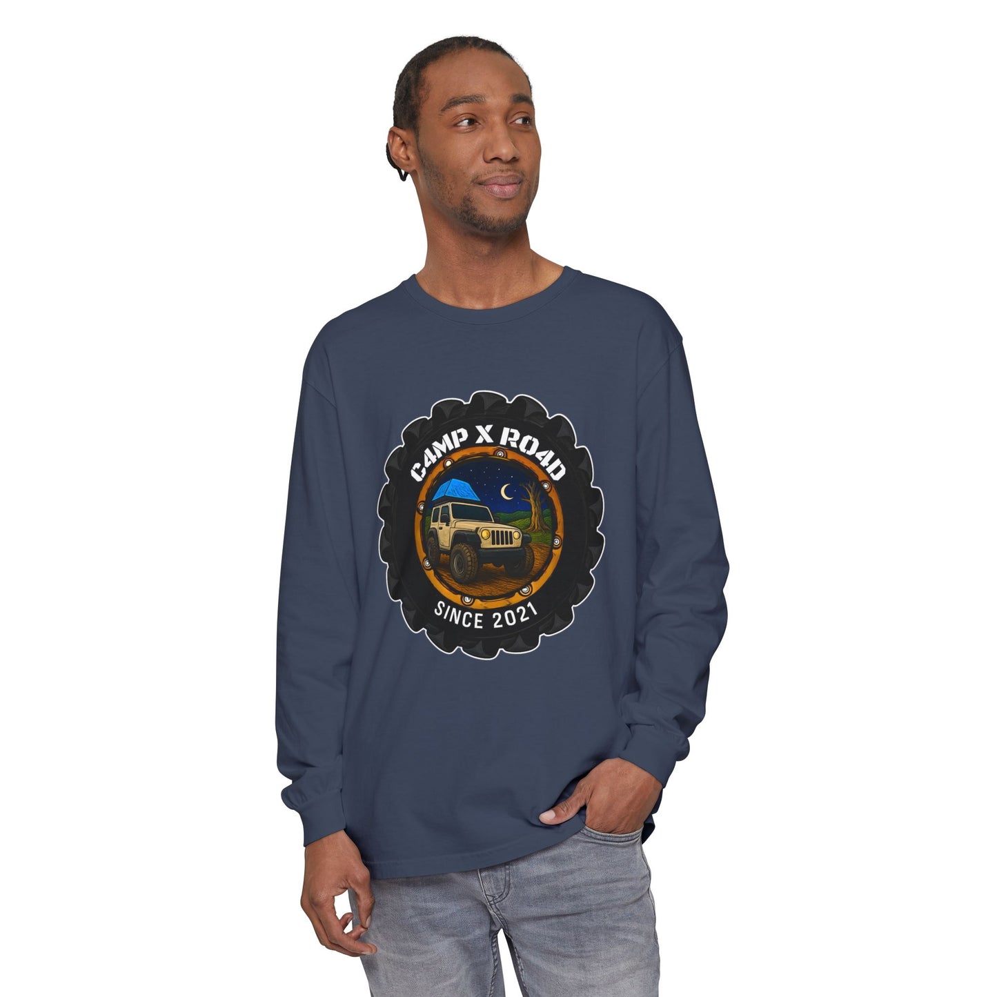 C4MPXRO4D Camper Badge T-Shirt | Long Sleeve